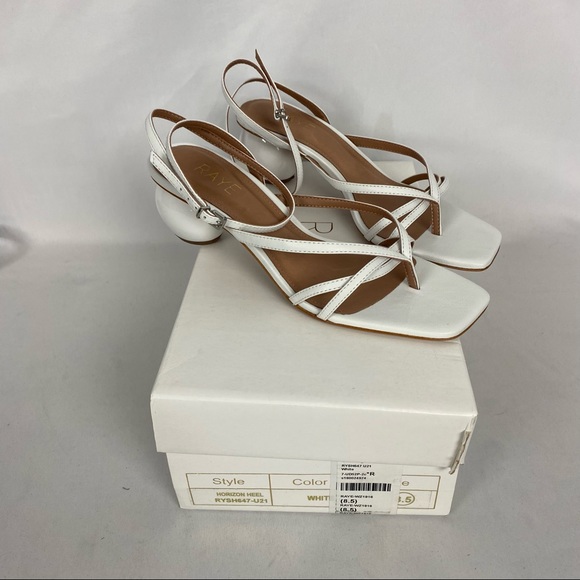 Revolve Raye White Horizon Heel Sandals 